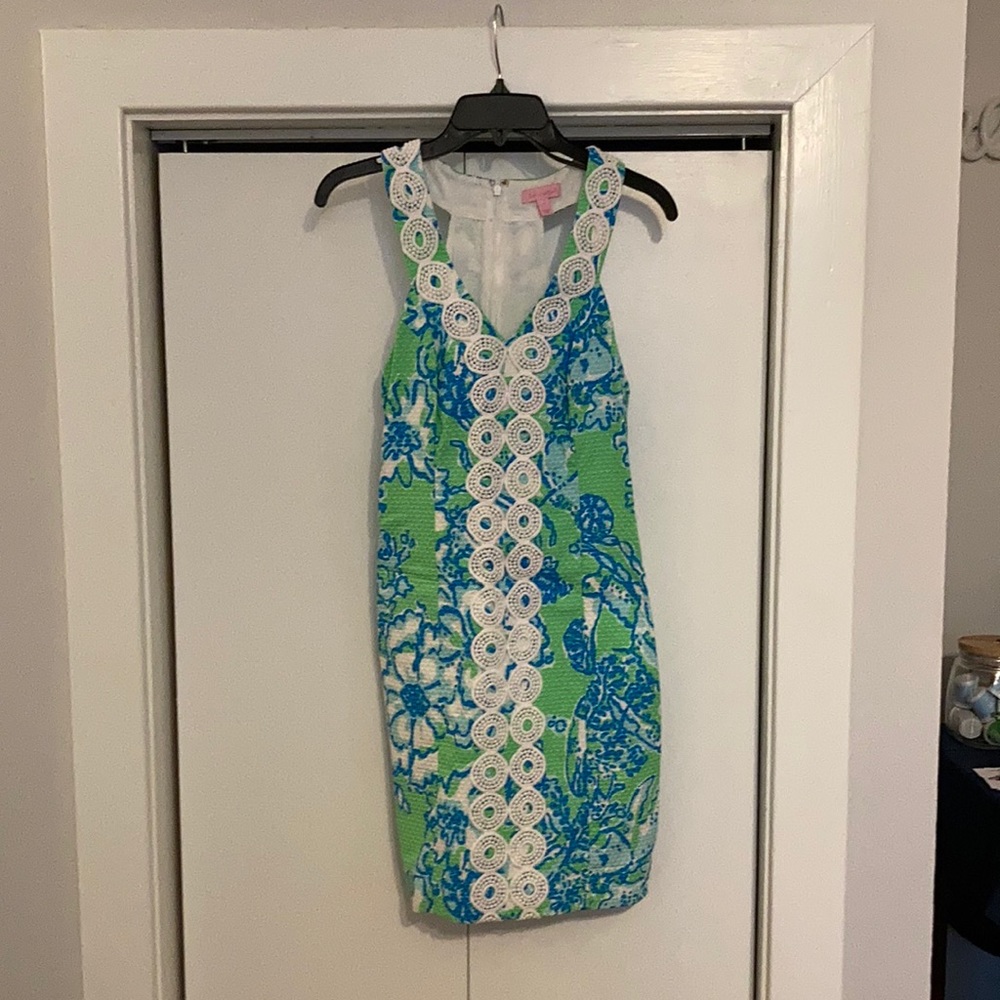 Lilly Pulitzer Shift Dress blue and green